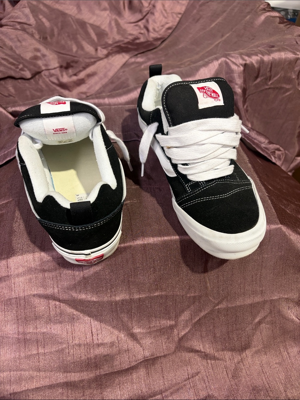 Vans Black and White Low-Top Skate Shoes